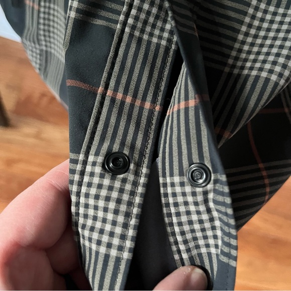 Backcountry Button-Up MTB Jersey - Men's L Gray Stripes - Picture 5 of 14